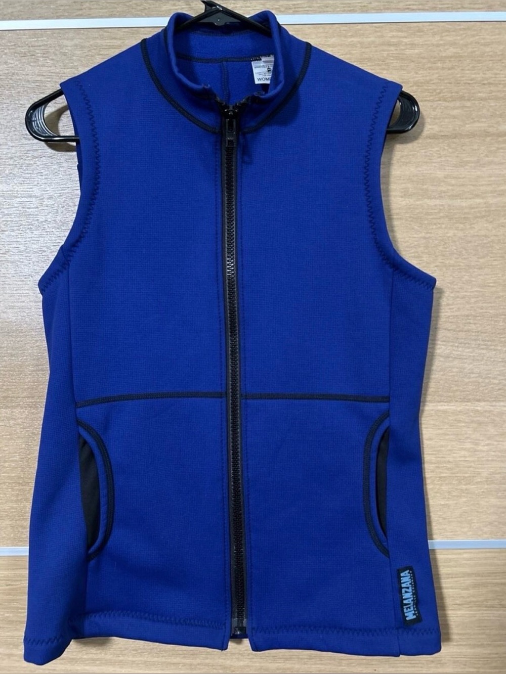 Melanzana Women's Blue Sleeveless Zip Vest